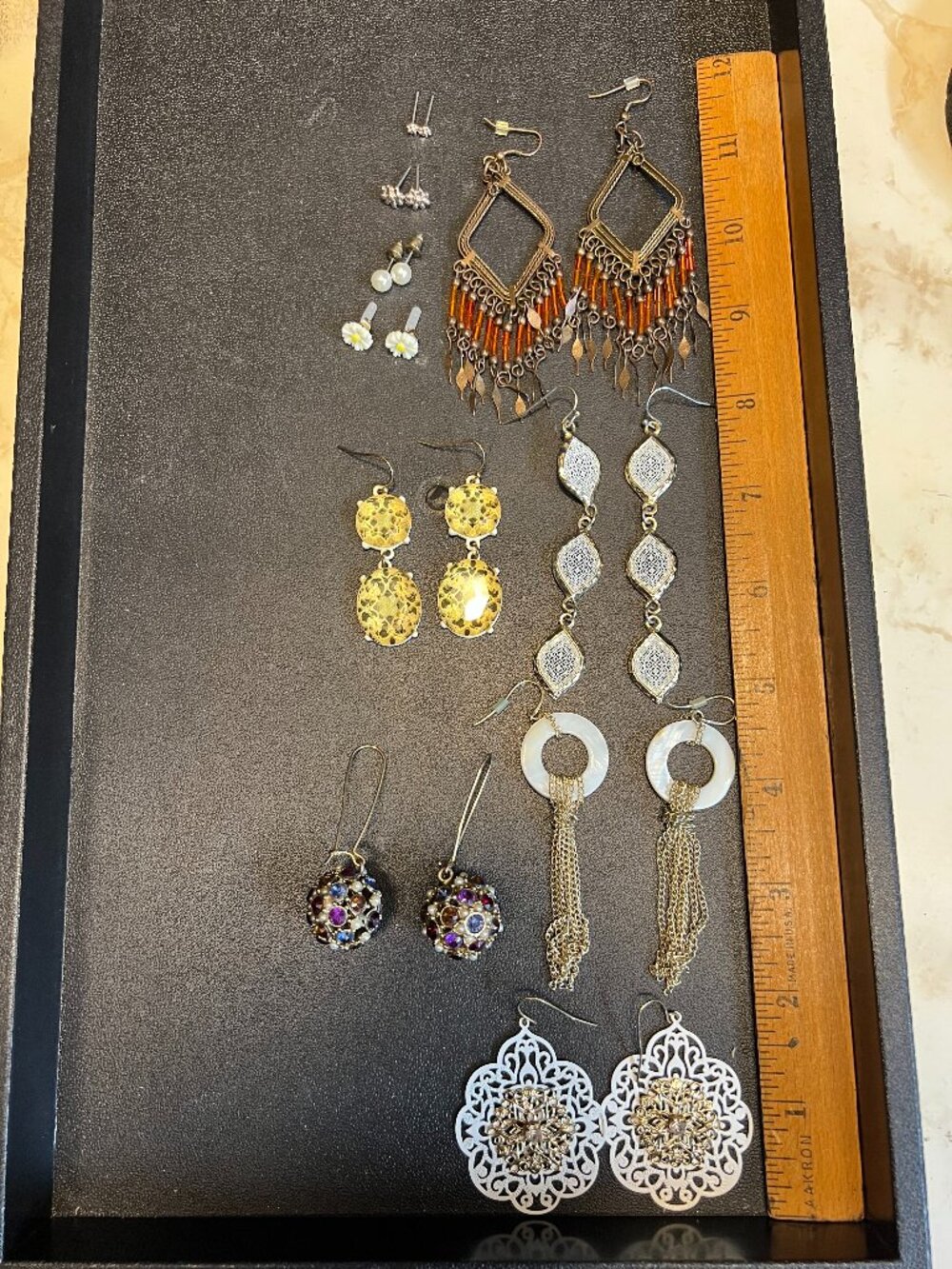 Lot of 10 Pairs Goldtone Earrings